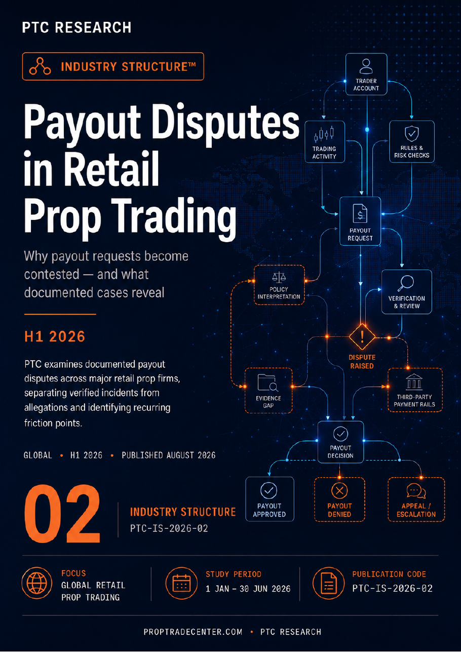 PTC Research — Payout Disputes in Retail Prop Trading, Industry Structure, H1 2026